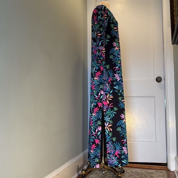 NEW Lilly Pulitzer Seralina Upf 50 Maxi Dress - Onyx Paradise Glow XL  🦄🤩 - Picture 6 of 10